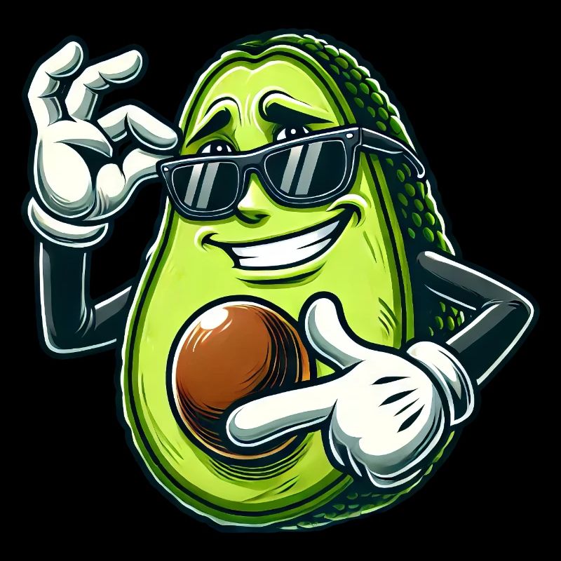 Cool Avocado Vegan Cartoon Comic Lunettes de soleil