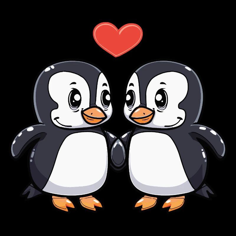Pinguin Paar Herz