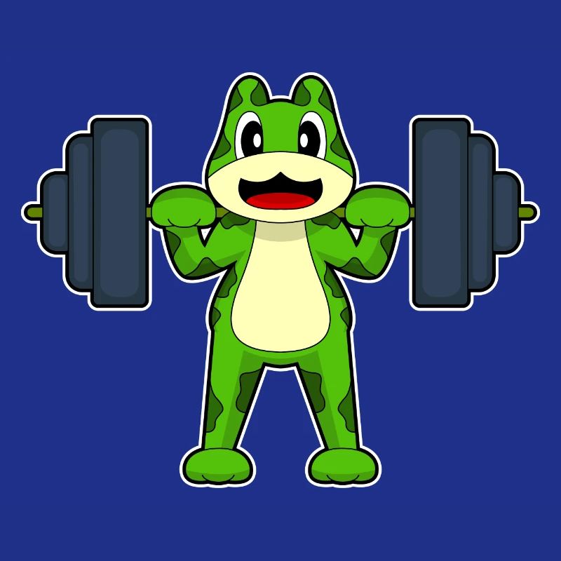 Frog Bodybuilder Musculation avec haltères