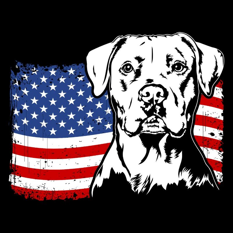Dogue Argentin US Amérique Drapeau Chiens Wilsigns