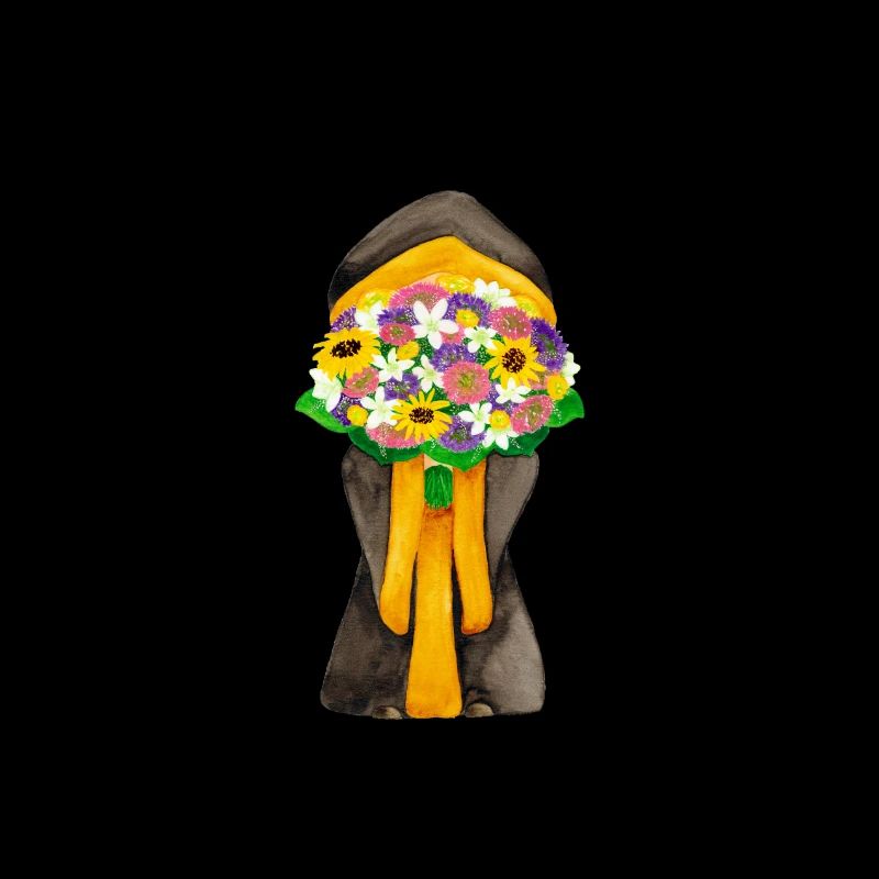 Munich Kindl avec bouquet de fleurs