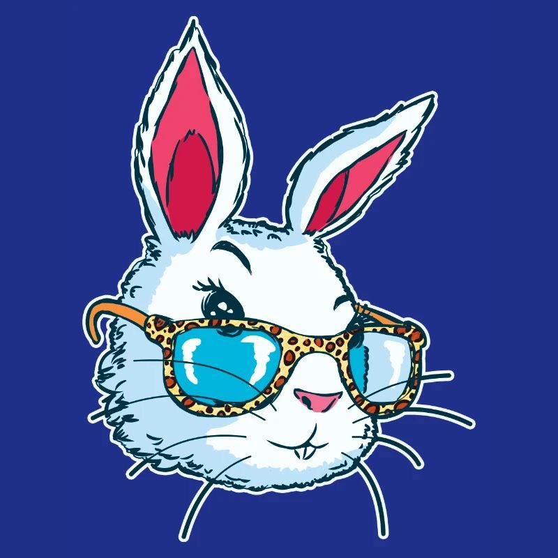 Cute Easter Rabbit Face Wearing Leopard Glass Gift