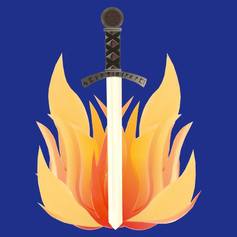 Long Sword with Flame Pattern, Fire Designs
