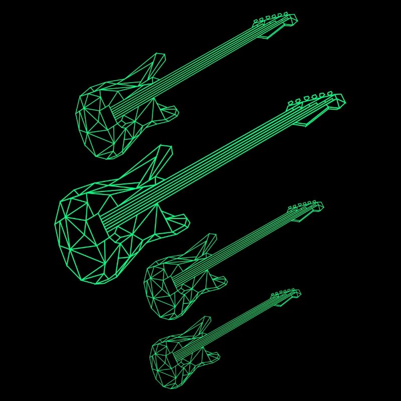 Guitar polygon line light green four
