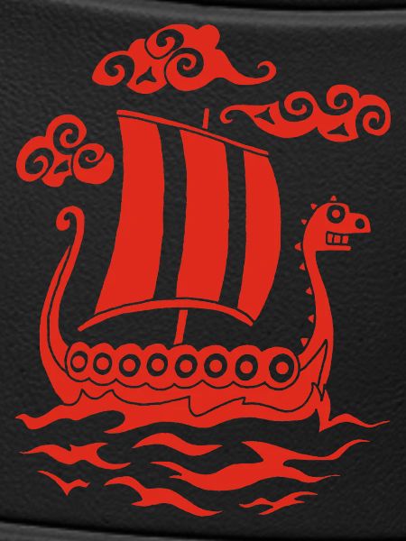 Funny red Drakkar