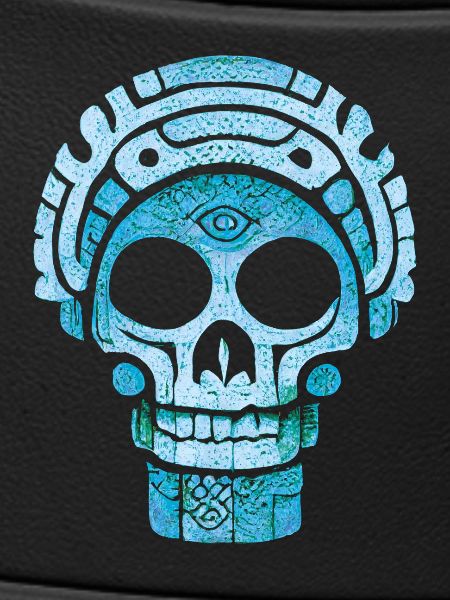 Blauer Maya-Schädel