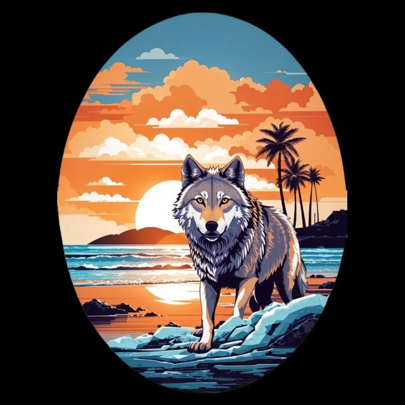 Wolf am Strand