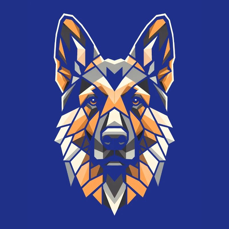 German Shepherd Dog Head Geometry Polygon Art