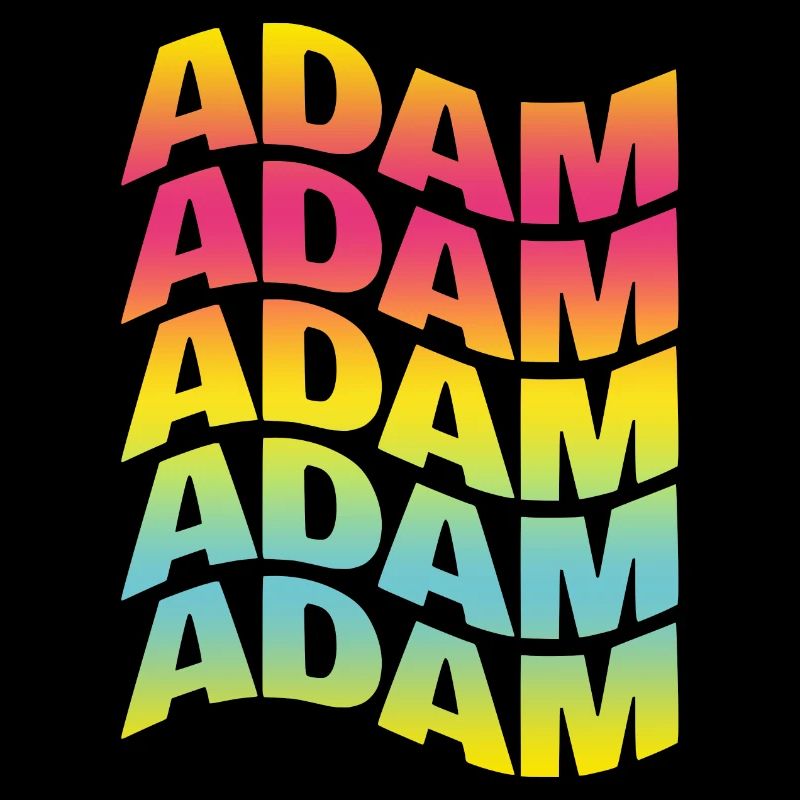 t-shirt Adam texte effet de texte ondulé
