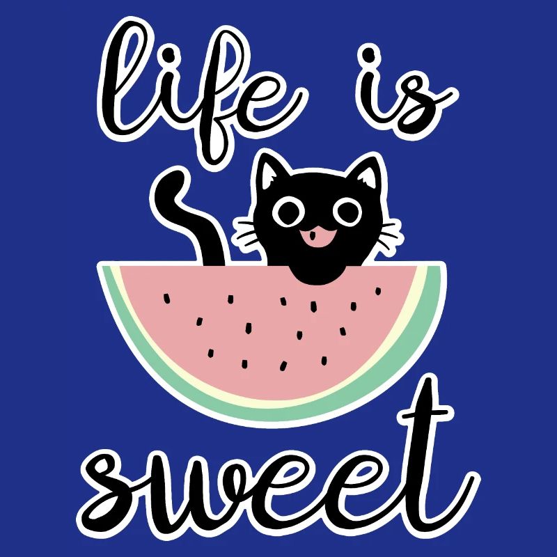 La vie est douce chat avec pastèque