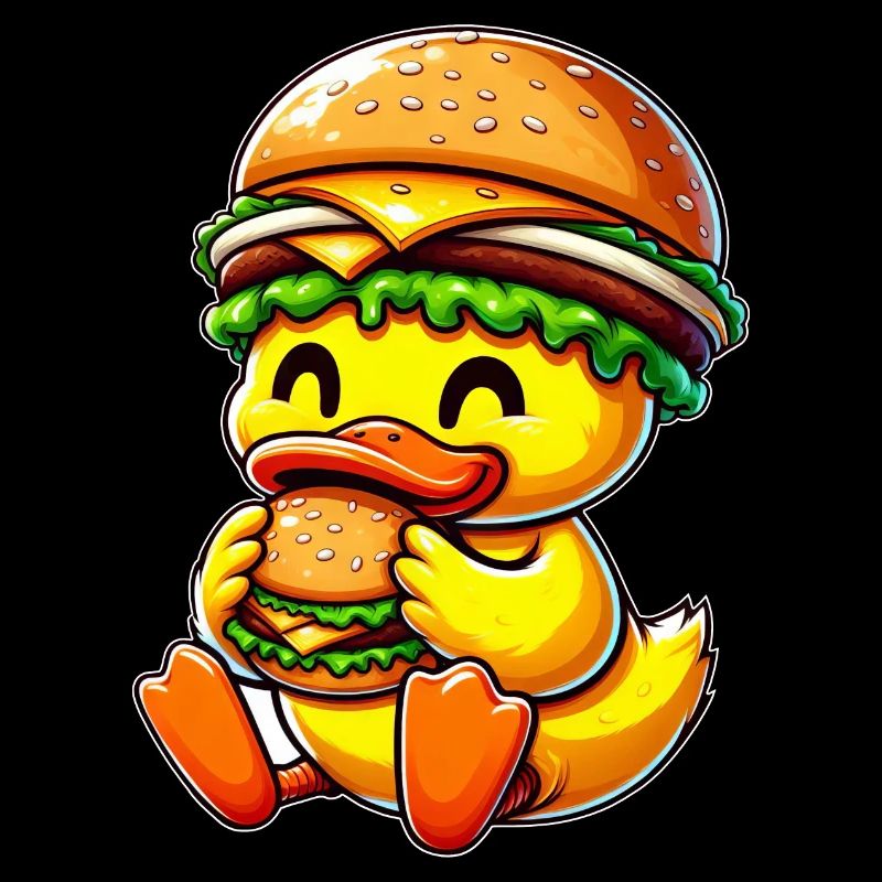 Drôle de canard Hamburger Fast Food Cheeseburger avec