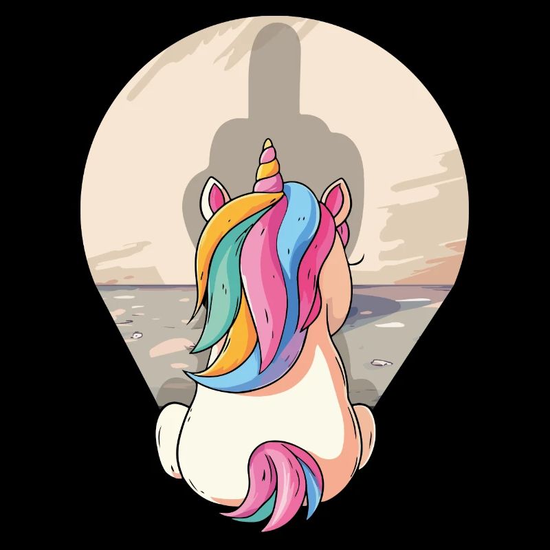 Unicorn Shadow Middle Finger, Unicorn, Mythical Creature