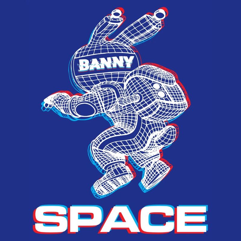 Lapin abstrait de l’espace avec effet 3D