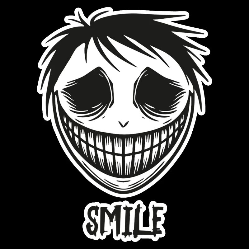 Visage souriant effrayant - Conception de sourire