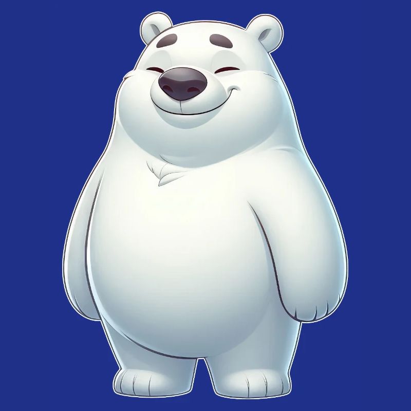 Süßer Eisbär Cartoon Glücklich Entspannt