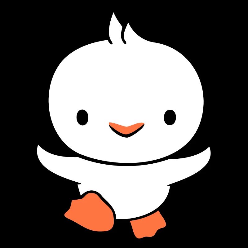 Duck running fast wants to fly cute flutter