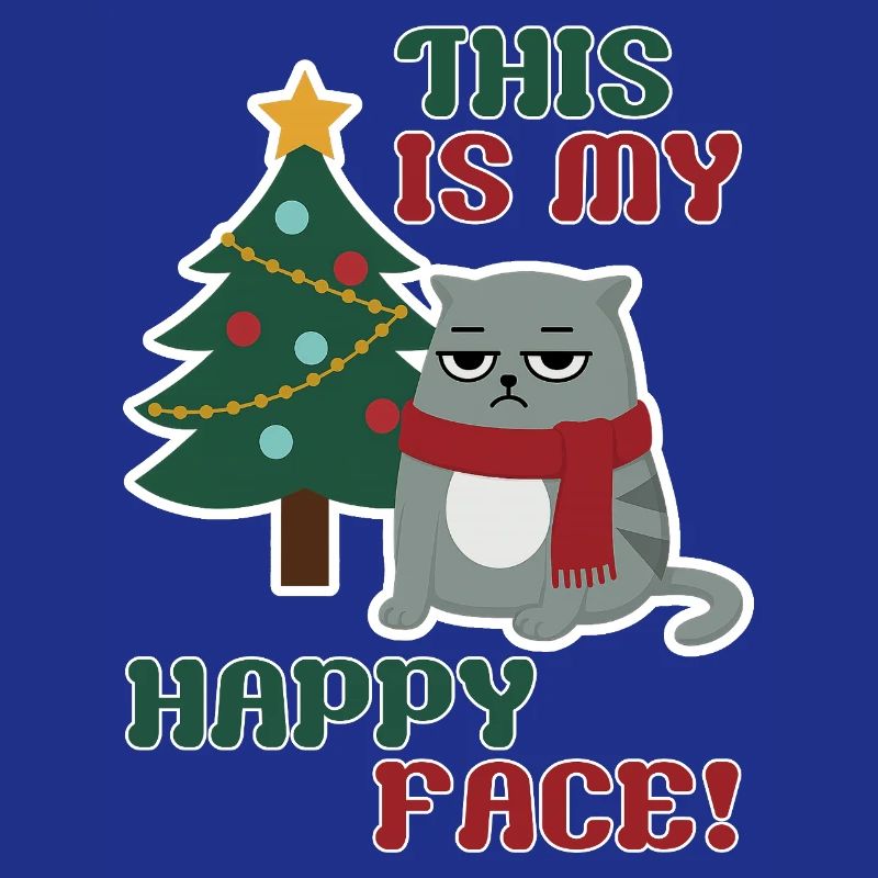 Chat Grumpy Noël, c’est mon visage heureux