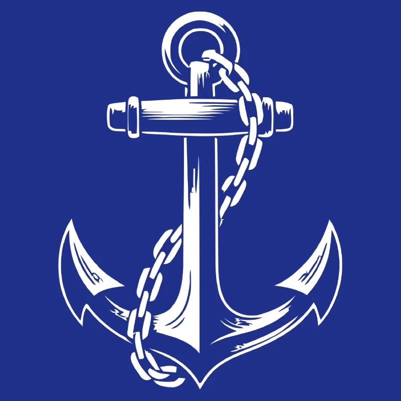 Robuster Schiffsanker mit Kette