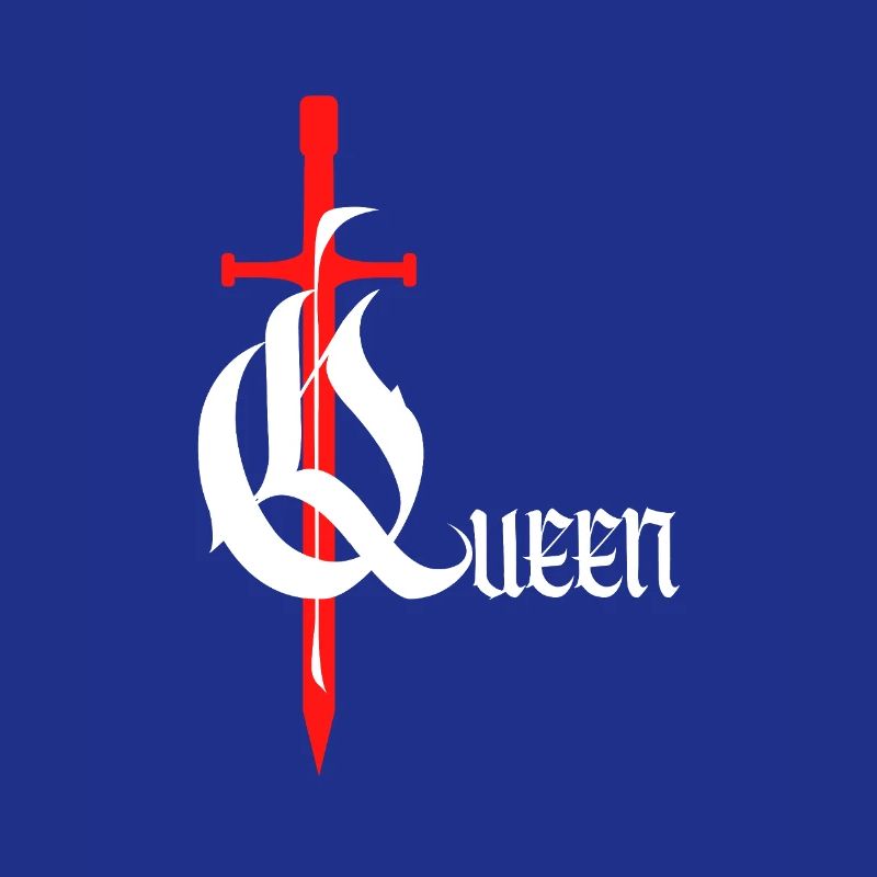 Gothique Queen Design avec épée avec texte blanc