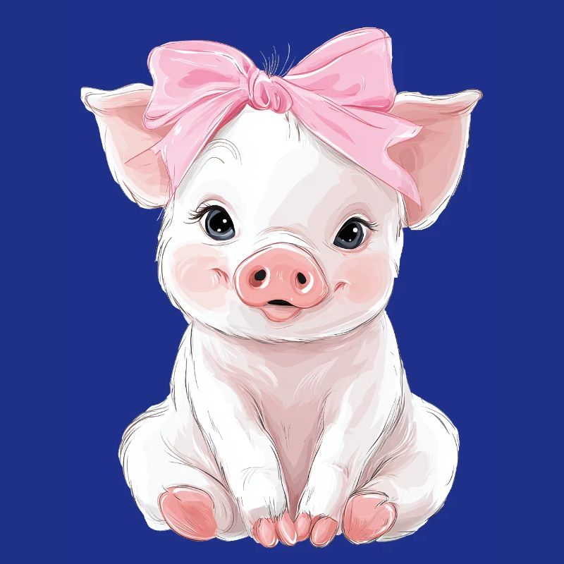 Cute Baby Pig Bow