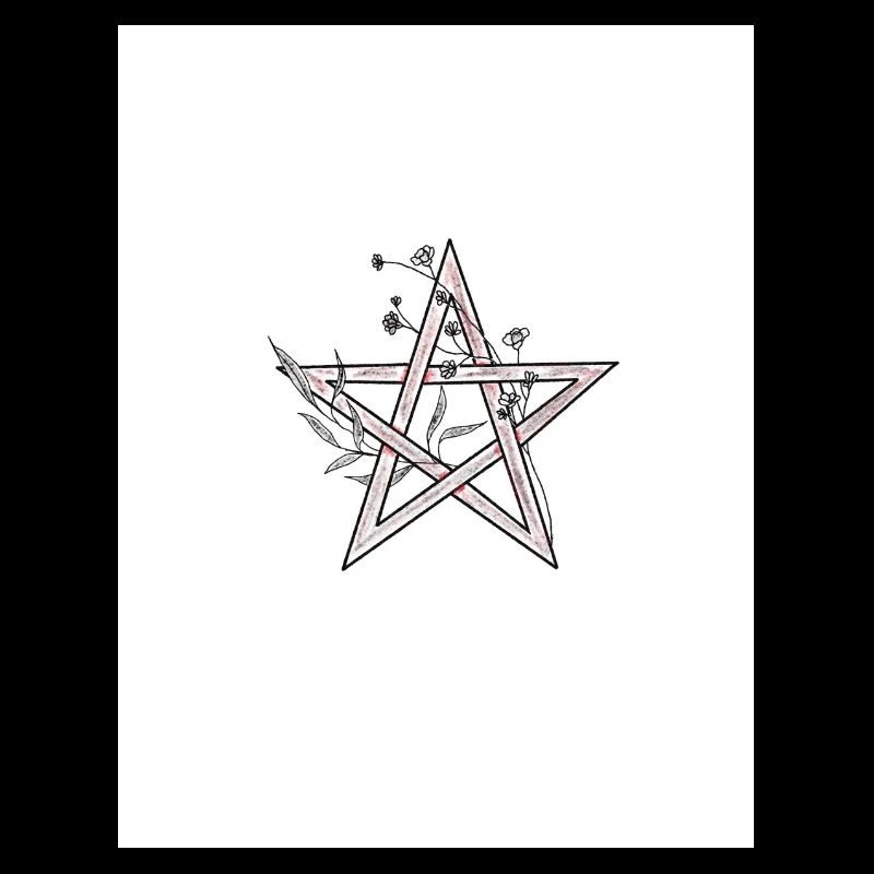 Floral Pentagram Sketch