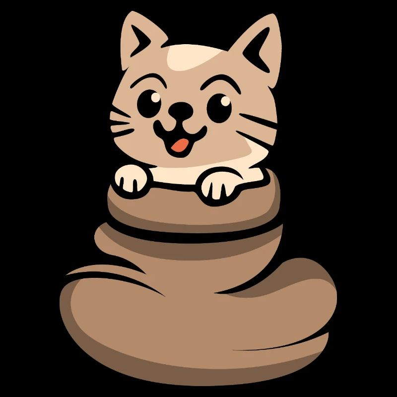 Chat mignon regardant hors du sac brun