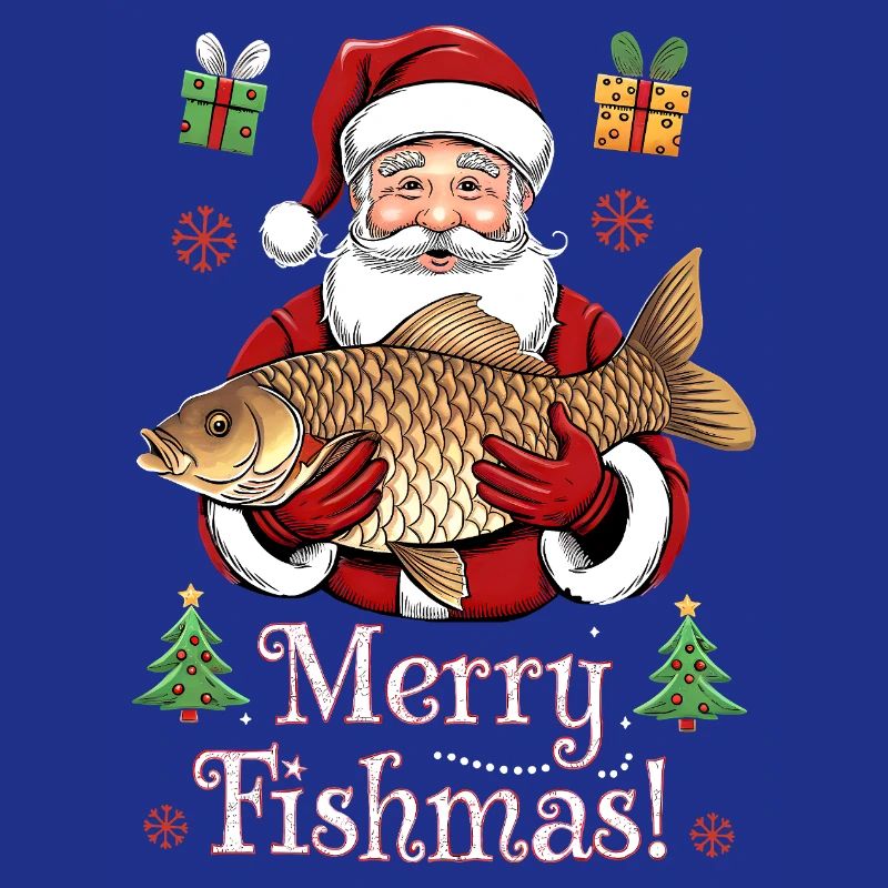 Pulls de Noël Pêcheur Carpe de Poissons Joyeuse