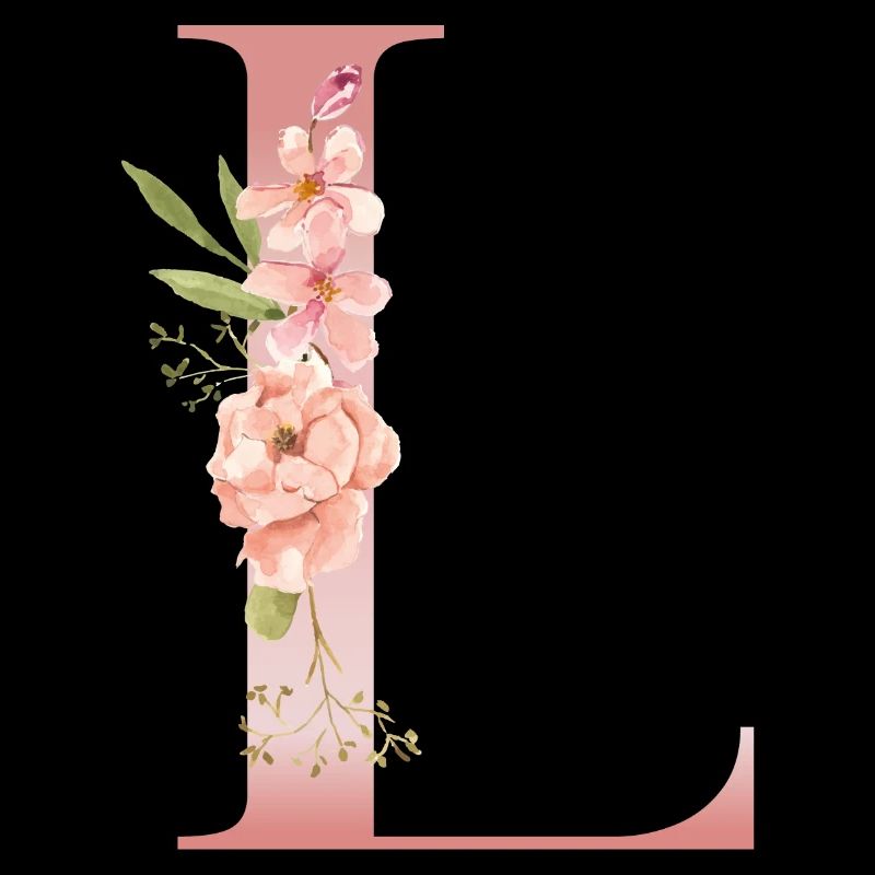 Pastel L florales Monogramm
