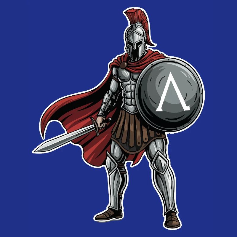 Hoplite Spartan Lambda Shield Sword Mascot