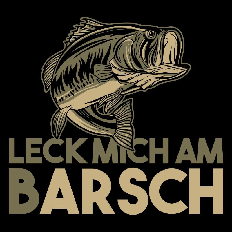 Leck mich am Barsch Angler Angelhacken Spruch