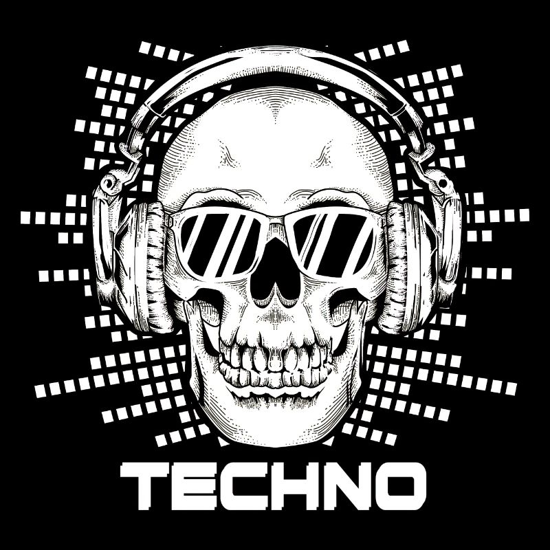 Techno Music Minimal Skull Glasses