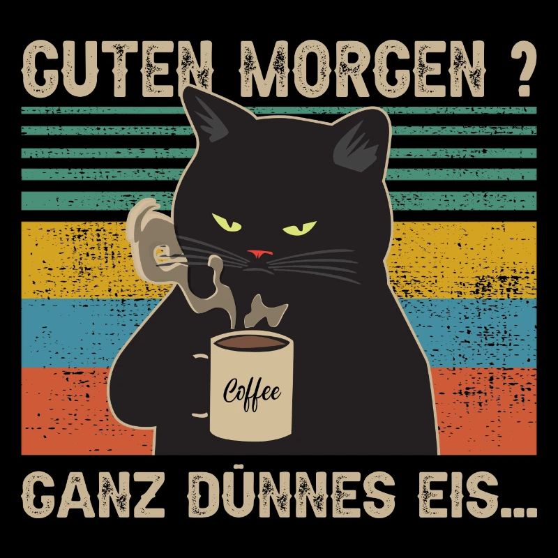 Guten Morgen Ganz Dünnes Eis Katze Kaffee