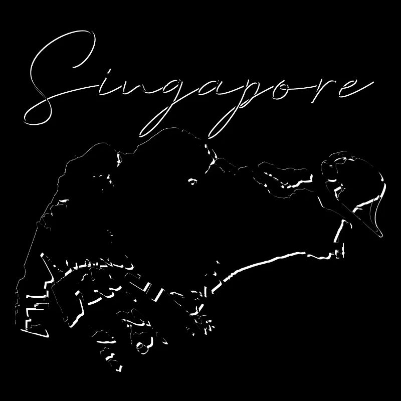 Carte de Singapour comme contour EN
