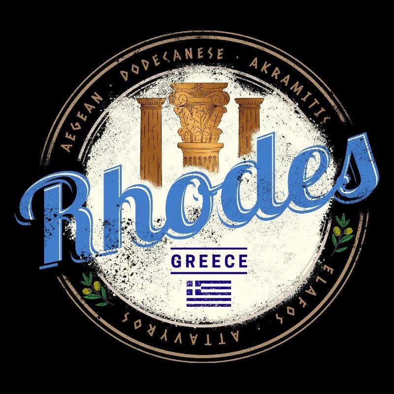 Rhodes Grèce Souvenir vintage de l’île de la mer Égée