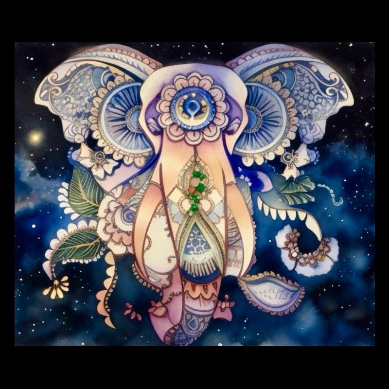 Mandala Éléphant / par Anima Art par Silvia,