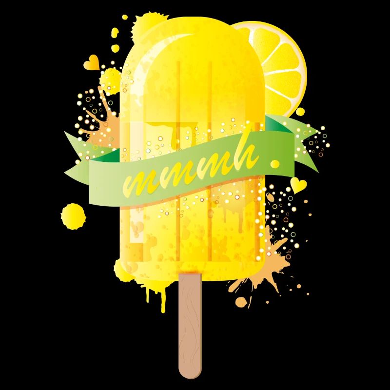 Zitronengelbes leckeres Eis im Graffiti Stil