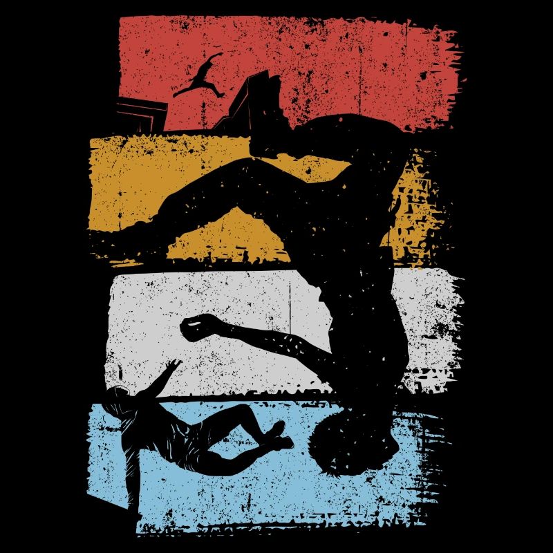 Stripes Sunset Diver Silhouette