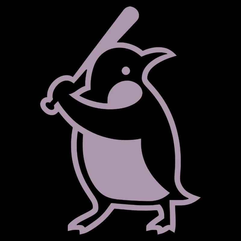 Silhouette de joueur de baseball pingouin