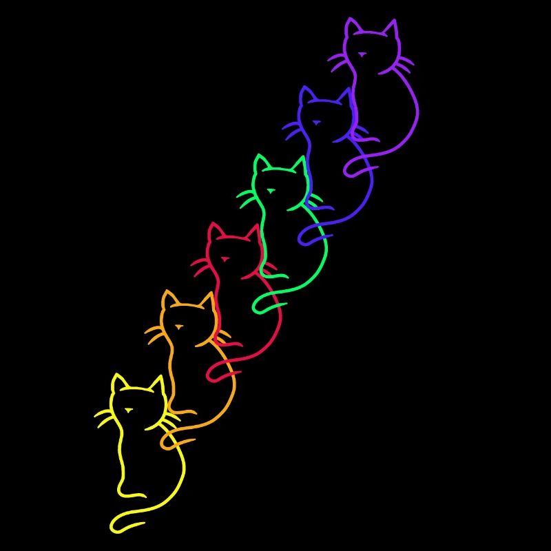 80er 90er Retro LGBT Regenbogen Katzen