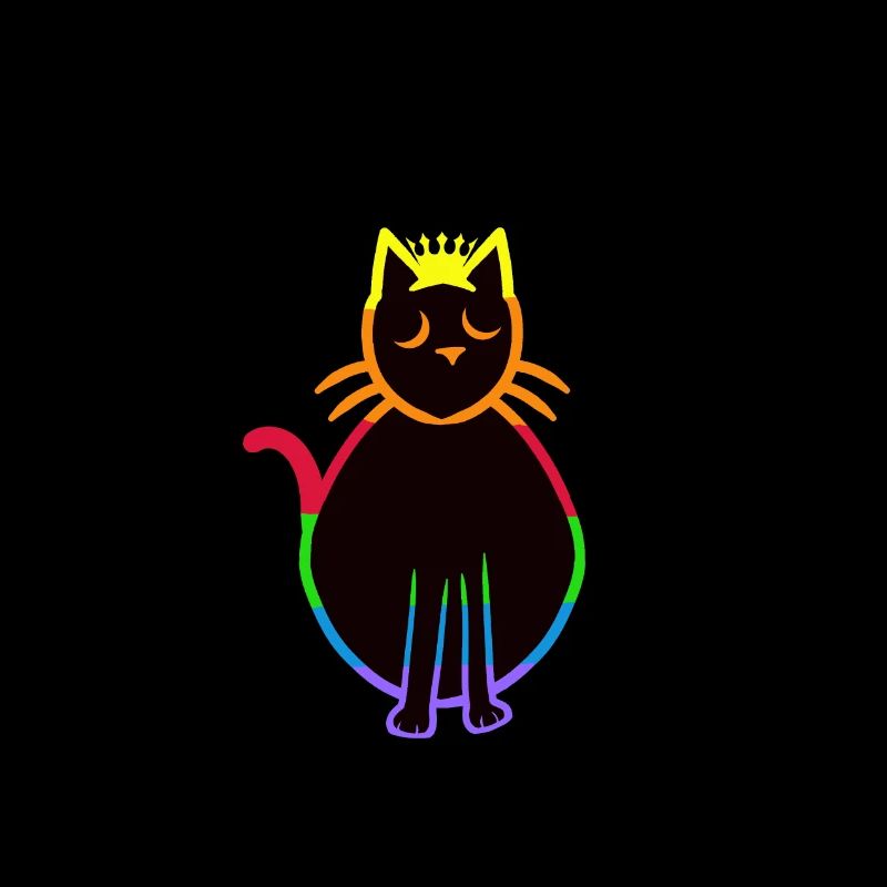 80er 90er Retro Regenbogen Katze Katzen