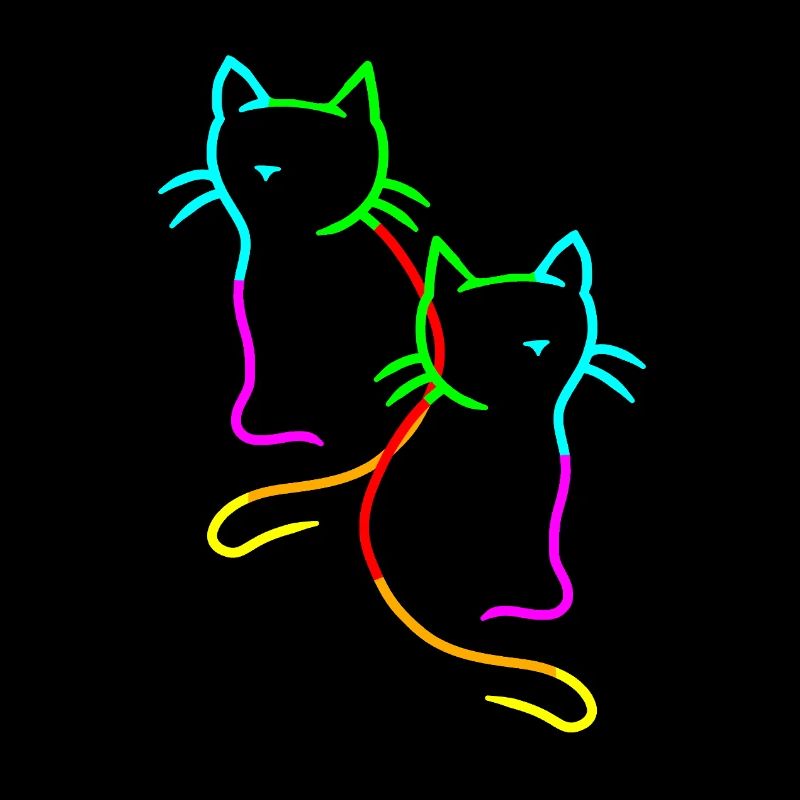 80er 90er Retro Vintage Regenbogen Katzen Katze