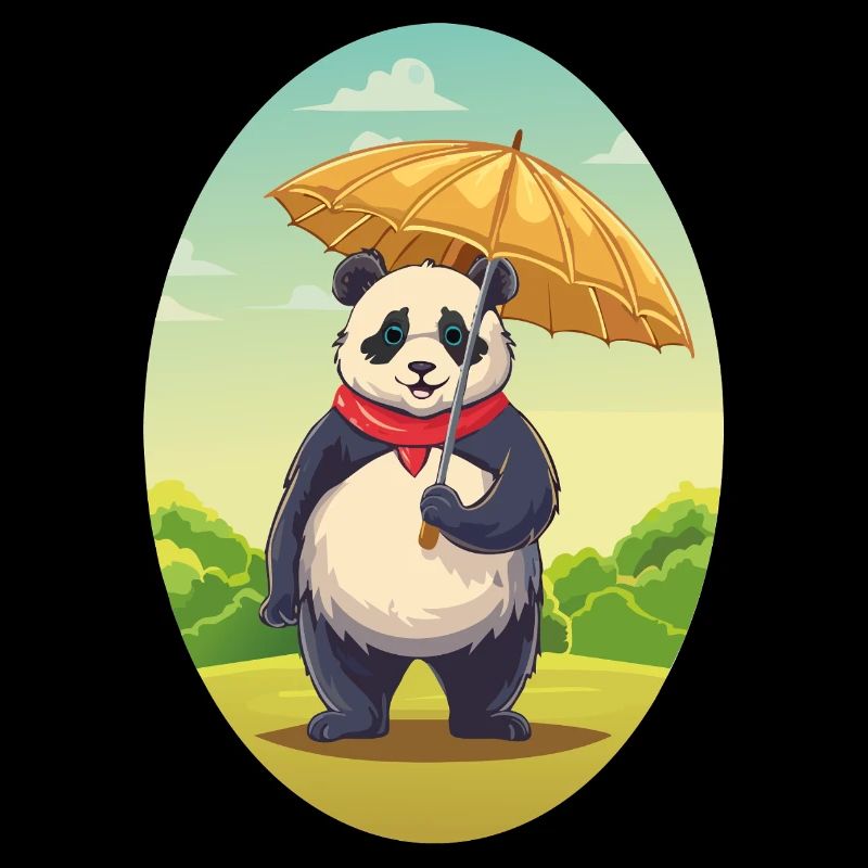 Charmanter Panda mit Regenschirm