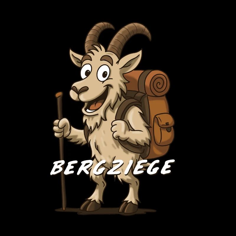 Bergziege mit Rucksack – lustiges wandershirt