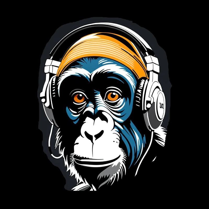 Musik Affe Schimpanse Kopfhoerer als Geschenkidee