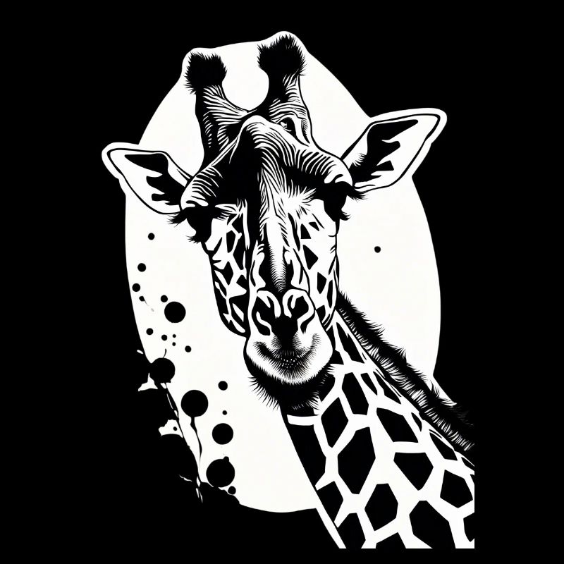Giraffe in tattoo style