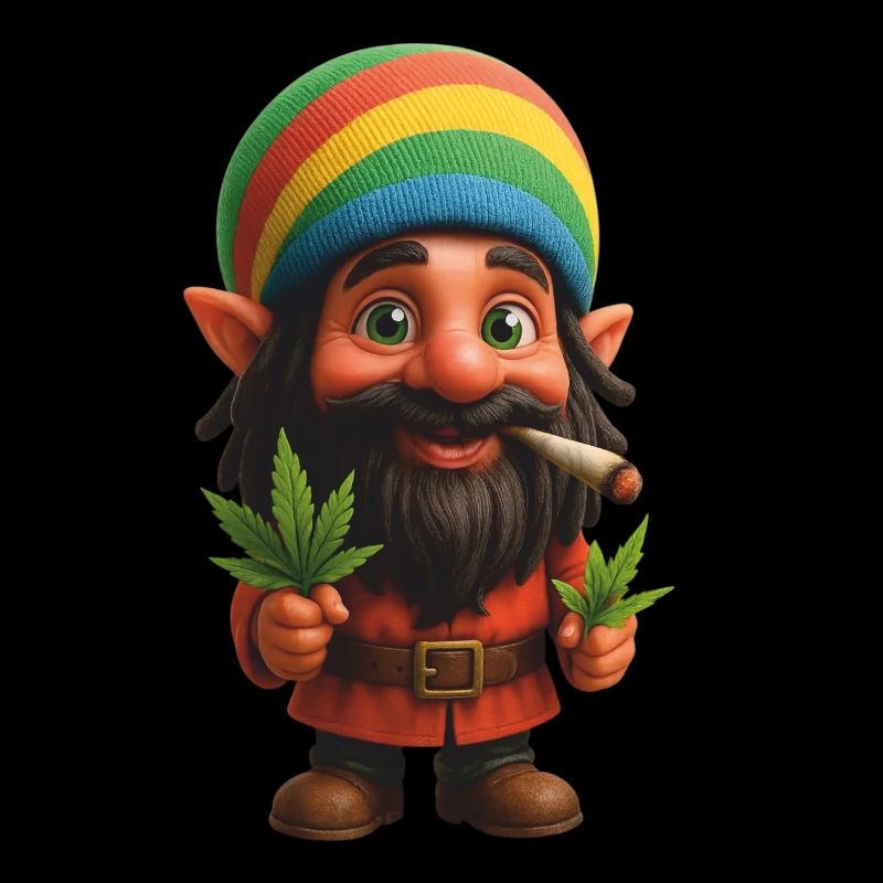 Bunter Kifferzwerg mit Joint & Pflanze