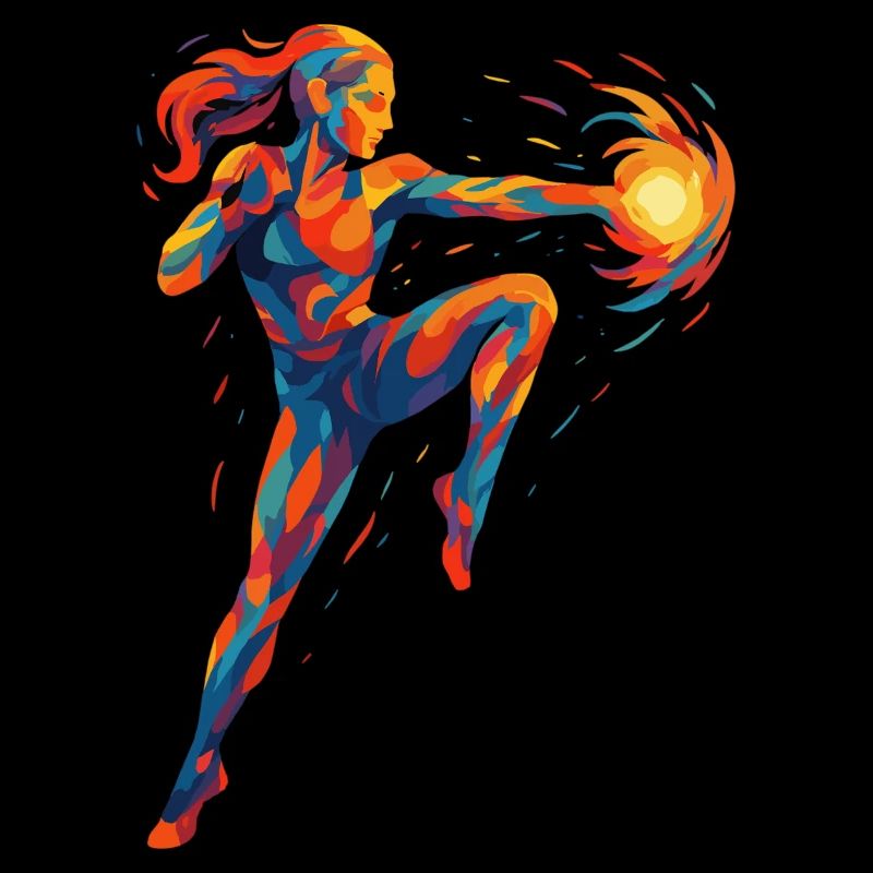 Kickboxer Cool Abstrait Power Kickboxing Cadeau