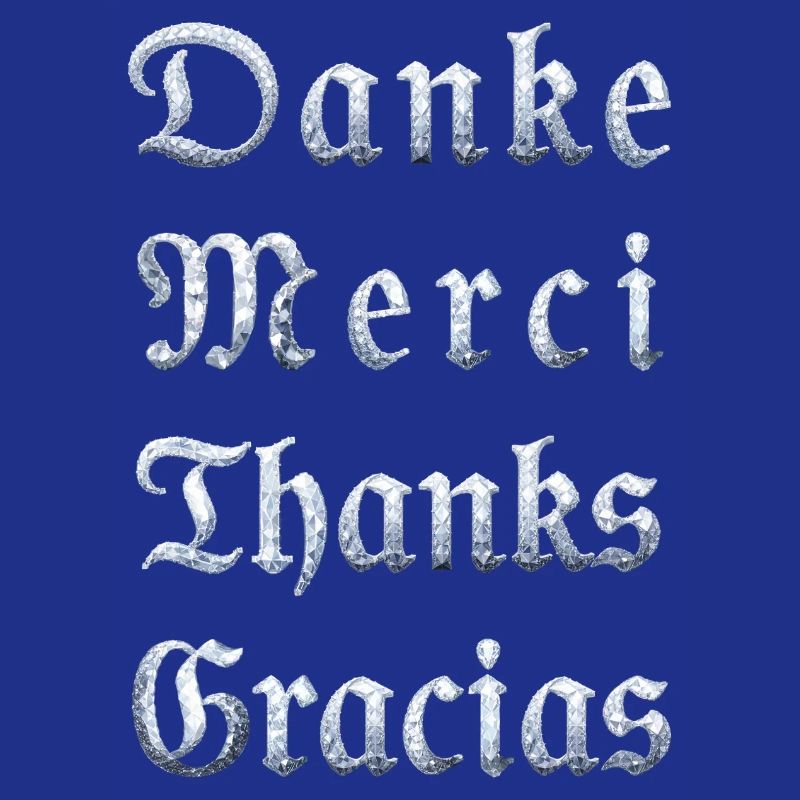 Multilinguale Dankesbotschaft Eiskristall