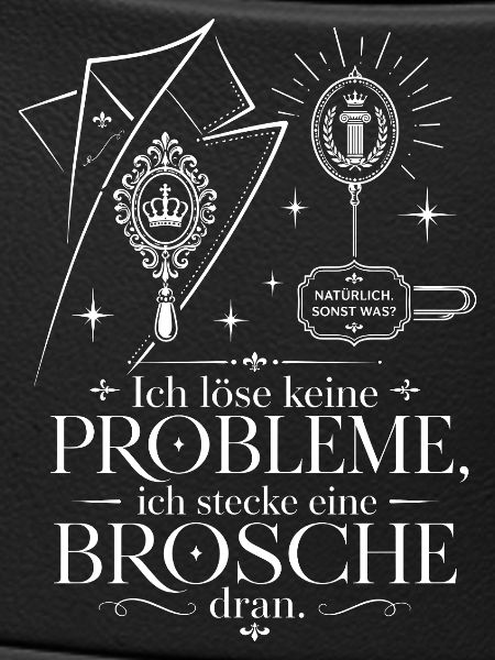 Ich stecke eine Brosche dran