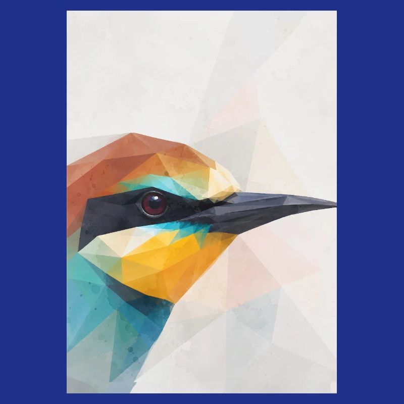 Geometric Bee-Eater Bird Polygon Art